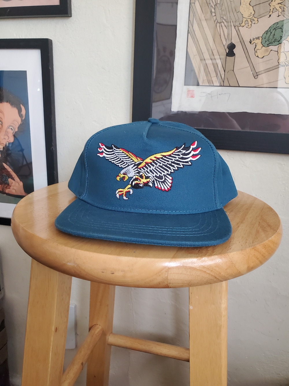 Indestructible MFG Co. Blue Snap Back Baseball Hat With Eagle